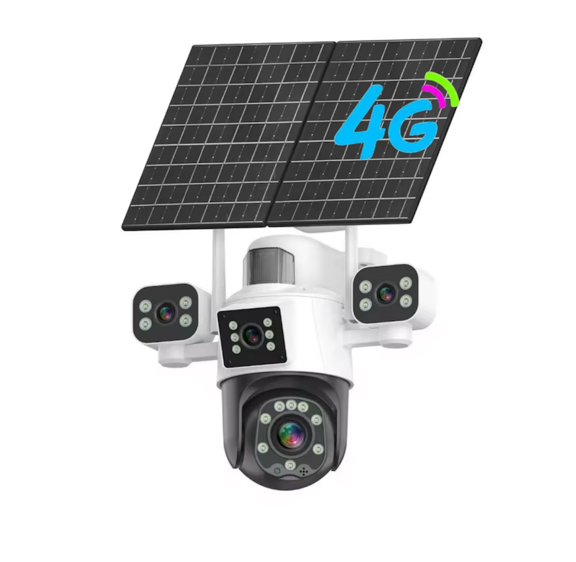 Cámara Cuatro Lentes Chip y Panel solar